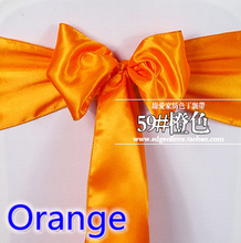 Атласный пояс оранжевого цвета для стула, свадебное украшение, галстук-бабочка, повязка на стул, украшение для вечеринки, отеля, шоу, блестящий цвет 2024 - купить недорого