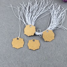 50Sets Brown Kraft Paper Tags With White Strings for Jewelry Box Festival Gifts Candy Cake Carrying Cases Decoration Hang Tags 2024 - buy cheap