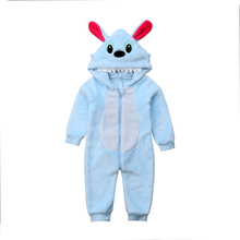 Brand New Baby Boys Stitch Flannel Zipper Hooded Romper Jumpsuit Outfits Winter Clothing Baby Outfits 2024 - buy cheap