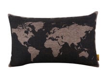 LINKWELL-funda de cojín Rectangular, 50x30cm, Retro, mapa del mundo negro, diseño clásico 2024 - compra barato