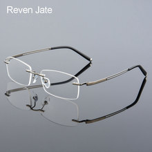 Reven Jate Rimless Titanium Alloy Optical Eyeglasses Frame for Men Prescription Eyewear Glasses Spectacles Man Eyepiece Male 2024 - buy cheap