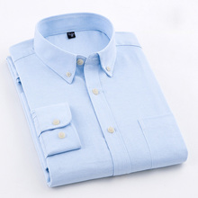 New Men's Dress Shirts Long Sleeve Male Oxford Shirt Solid Pure Cotton Casual Shirts Men Clothing Working Blouse 38-44 MF881 2024 - buy cheap