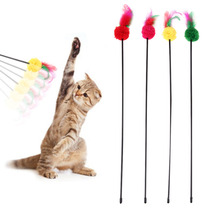 5PCS  Cat Toys Make A Cat Stick Feather Teaser Toys for Cat Kitten Catcher Interactive Training Products for Cats Pet Supplies 2024 - buy cheap