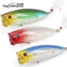 Tsurinoya DW14 80mm/20g Popper Fishing Lure Plastic Hard Lures Topwater Floating Popper Artificial Bait With Feather 2024 - buy cheap