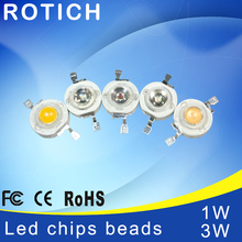 10pcs / lot Epistar High Power 1W / 3W led chips beads bulb diode lamp Warm white / white / red / blue / green for LED Spotlight 2024 - buy cheap