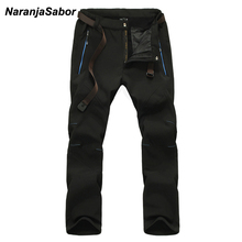 NaranjaSabor 2020 Men's Winter Pants Mens Casual Pant Waterproof Male's Jogger Thick Trousers Warm Inside Fleece Pants Men 5XL 2024 - buy cheap