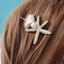 1 Pcs Fashion Cute Women Girls Starfish Beach Sea Star Pearl Hairpins Pretty Barrettes Hair Clips Hair Accessories Gifts 2024 - buy cheap