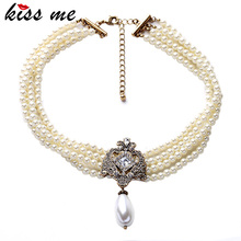 kissme Noble Sparkly Dress Accessories High-end Multilayered Strand Women Simulated Pearls Pendant Necklaces Factory Wholesale 2024 - buy cheap