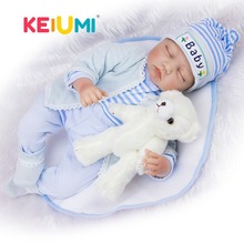 KEIUMI 22'' 55 cm like sleeping Newborn Doll With Cloth Body Vinyl Boy Toy Reborn Baby Doll Cloth Body For Kid Christmas Gift 2024 - buy cheap