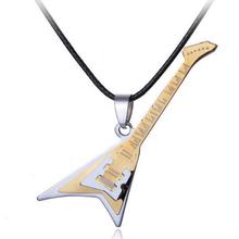 Hot Pop Music Festival Stainless Steel Guitar Pendant Necklaces for Women and Men New Trend Simple Necklace Party Jewelry Gifts 2024 - buy cheap