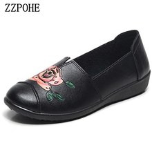 ZZPOHE Sapatos Mulher PU de Couro Mulheres Sapatos Flats Mãe Slip on casual Confortável Primavera Outono Sapatos Femininos sapatos casuais 2024 - compre barato