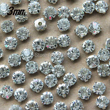Free shipping 1440pcs/bag SS12 3mm Silver Plated  Loose Crystal Sew on Rhinestone beads for DIY Jewelry Making 2024 - buy cheap