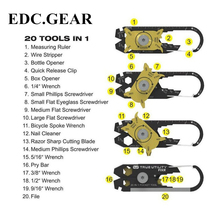 Outdoor EDC Keychain 20-in-1 Pocket Multi Tool Bottle Opener Wrench Screwdriver 2024 - buy cheap