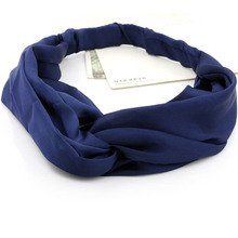 Dark Blue Cross Cloth Turban Headband Headwear Hair Accessories for Women 2024 - buy cheap