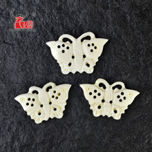 3 piezas hechas a mano talladas mariposa de hueso de Yak marrón/Cuentas blancas para joyería cuentas DIY accesorio de joyería 19mm X 28mm agujero: 1mm 2024 - compra barato