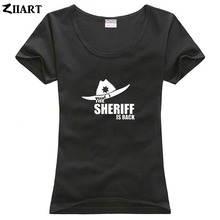 the walking dead the sheriff is back couple clothes girl woman female o-neck cotton short-sleeve T-shirt 2024 - buy cheap