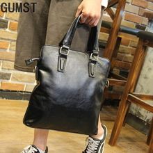 GUMST High quality PU Leather Handbag Men Casual Messenger Bag Business laptop Bag Briefcase Shoulder Bag Black square Bag 2024 - buy cheap