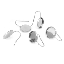 10pcs/lot 316 Stainless Steel U-shaped ear hook Back Earrings Blank/Base,Fit 12mm Glass Cabochons DIY jewelry making 2024 - buy cheap