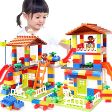 89pcs Colorful City House Roof Big Particle Building Blocks Early Educational Toy For Children Compatible Brand duplo Slide 2024 - buy cheap