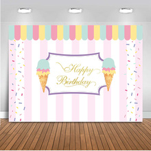 Fondo de helado de feliz cumpleaños para estudio de fotografía, recién nacido, Niña y niño, sesión de fotos, fiesta de fondo 492 2024 - compra barato