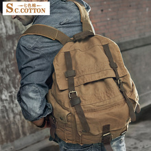 Men's Women's Vintage Canvas Leather Cotton Rucksack Mountaineering Book Travel Military Backpack School Bag 2024 - buy cheap