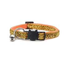 Collar de lentejuelas con cascabel para gatos y gatitos, collares ajustables con cara de gato de dibujos animados, accesorios de plomo para mascotas 2024 - compra barato