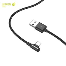 Wsken 90 Degree USB Type C Cable For Samsung Charger Colorful LED Light Nylon Braided Wire USB C Cable Fast Charging Type-C Cord 2024 - buy cheap