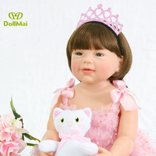 Full silicone vinyl reborn baby dolls 56cm Girl bebe reborn toddler princess doll toys for children gift oyuncak bebek bonecas 2024 - buy cheap