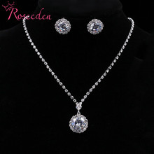 Cubic Zircon Big Drop Crystal Wedding Jewelry Set  Earrings Necklace Jewelry Set Party gift RE829 2024 - buy cheap
