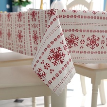 New Year Tablecloth Red Snowflakes Christmas Pattern Table Cloth Wedding Decoration Banquet Washable Table Cover Textiles 2024 - buy cheap