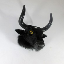 new creative simulation cow head toy cute lovely handicraft black cow head gift Furnishing articles about 32x30x18cm 2024 - buy cheap