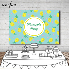 Sensfun Mint Green Yellow Pineapple Party Backdrop Baby Shower Birthday Party Backgrounds For Photo Studio 7x5FT Vinyl 2024 - buy cheap