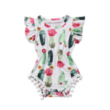 Summer Cute Newborn Baby Girls Romper Sunsuit Jumpsuit Cactus Fly Sleeve Toddler Infant Kids Clothes Outfit One Piece 2024 - buy cheap