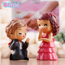 Casamento, proposta de modelo de amante rosa, boneca de casamento em miniatura, casal, decoração de jardim para meninas, brinquedo de acessórios diy, presente 2024 - compre barato