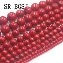 Free Shipping 4-18mm Natural Round Sea Bamboo Red Coral Gems Jewelry Making Loose Beads Strand /6pcs 2024 - compre barato