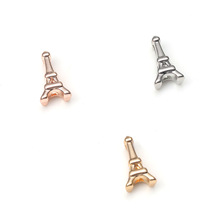 Vinnie Design Jewelry 10mm Eiffel Tower Slide Charms fit on Keeper Bracelet Dropshipping 10pcs/lot 2024 - buy cheap