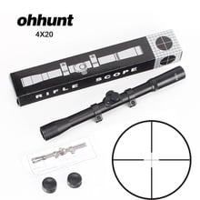 Ohhunt 4x20 caça riflescope fino duplex retículo rifle scope mira óptica tático com anéis de andorinha para pistola 2024 - compre barato