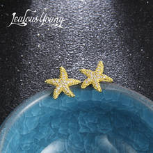 Yellow Gold Color Small Star Stud Earrings With AAA Cubic Zirconia Crystal Earings For Women Studs Ear Fashion Jewelry Oorbellen 2024 - buy cheap