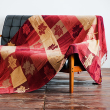Capa de sofá com folha de bordo boêmia, mobília para sala de estar, toalha de sofá para poltrona, malha, cobertor de lance, toalha de cama 2024 - compre barato