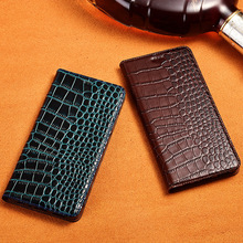 Genuine Leather Cover Case For Meizu Meilan Note 5 6 8 9 / Meizu M5 M6 M8 M9 Note Crocodile Grain Flip Stand Phone Cover Case 2024 - buy cheap