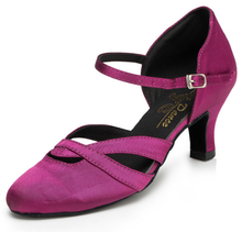 New Free Shipping Purple Satin Closed Toe Dance Shoe Ballroom Salsa Latin Tango Bachata Dancing Shoes ALL Size 2024 - buy cheap
