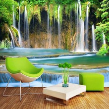 Custom Wall Mural Wallpaper 3D Waterfall Landscape Background Photo Wall Paper Wall Painting Living Room Bedroom Wall Home Decor 2024 - buy cheap