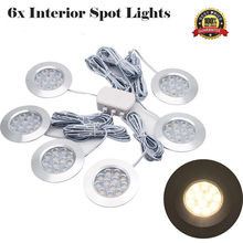 Luzes de teto para carro, 6 peças, 12v, 3w, led, para o interior do armário, 3000k, quente 2024 - compre barato