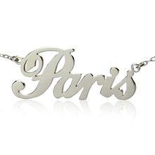 Wholesale Paris Hilton Style Name Necklace Silver Nameplate Pendent Custom Initial Fashion Women Jewelry 2024 - buy cheap