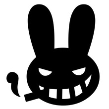 11.8*12.7CM Funny Smoking Bunny Rabbit Vinyl Car Styling Tail Decal Racing Car Stickers Black/Silver S1-2635 2024 - buy cheap