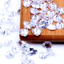 Piedras de circonia cúbica transparente en forma de corazón, piedras de cristal con corte de máquina, diamantes de imitación brillantes para joyería, bricolaje, decoraciones 3D 2024 - compra barato