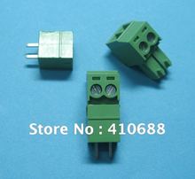 Conector do bloco terminal de parafusos, 2 pinos/way, passo 3.5mm, cor verde, tipo t com pino 10 peças 2024 - compre barato