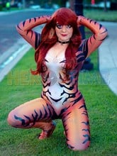 Custom Made Red Black Cat Cosplay Costume Costume 3D Print Spandex Zentai Bodysuit Halloween Costume for Woman Hot Sale 2024 - buy cheap