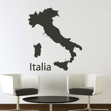 Adesivo de parede mapa itália, decoração de casa, sala de estar, quarto, arte vinil, apliques, mural de papel de parede dt09 2024 - compre barato