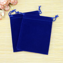 Bolsa de terciopelo azul real, bolsa de 7x9cm, bolsa de joyería pequeña, dijes, joyas, embalaje, bolsa de regalo de boda, envío gratis, 50 unidades/lote 2024 - compra barato